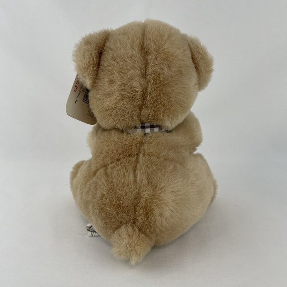 RARE Gund Checkers Teddy Bear 8” Plush #2209 Plaid Bow Tan Vintage 1993 HTF - Picture 3 of 12